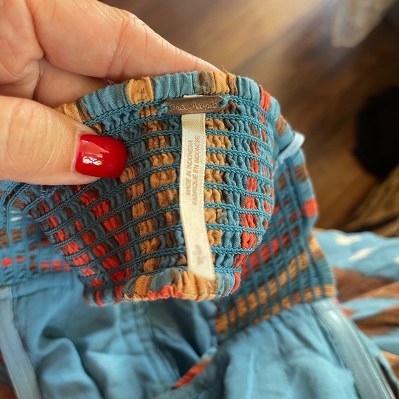 Free People Blue Tie-Dye Strapless Maxi Dress With Open Back - Picture 3 of 4